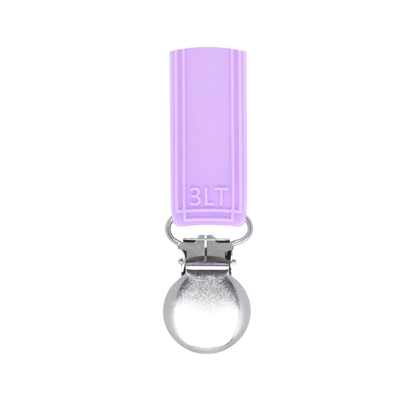 Classic Lavender Purple Silicone One Piece Pacifier Clip