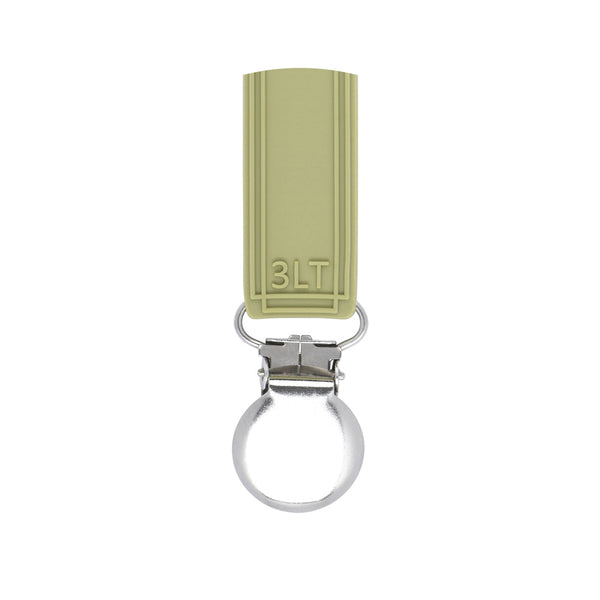 Classic Olive Green All Silicone One Piece Pacifier Clip
