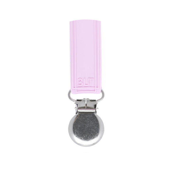 Classic Baby Pink All Silicone Pacifier Clip