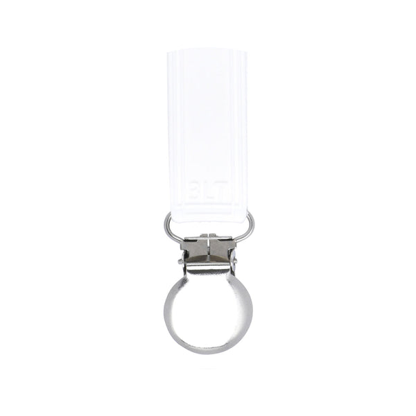 Classic White All Silicone One Piece Pacifier Clip