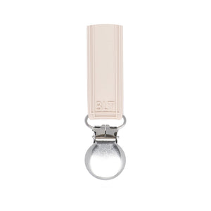 Classic Tan Beige Neutral All Silicone One Piece Pacifier Clip