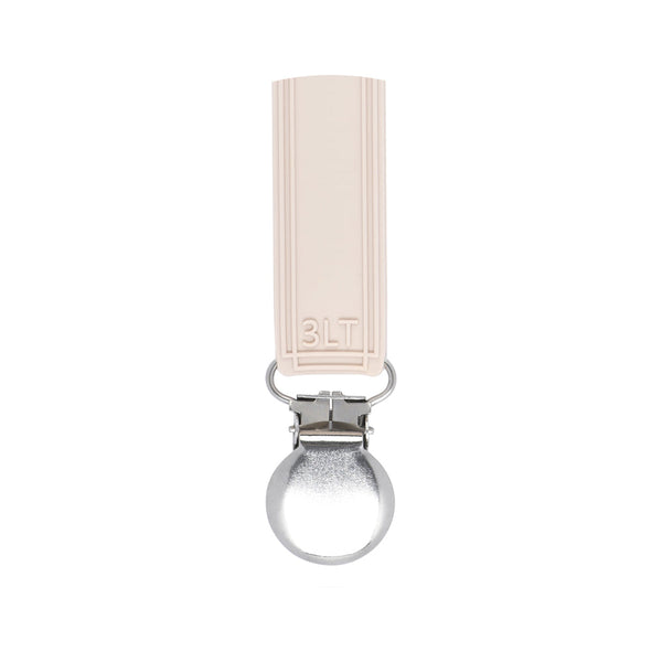Classic Tan Beige Neutral All Silicone One Piece Pacifier Clip