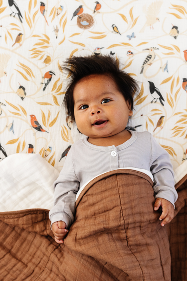 For the Birds Crib Sheet - MOOGCO Baby