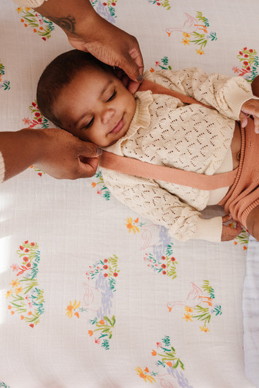 Garden Goose Crib Sheet - MOOGCO Baby