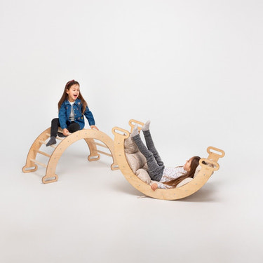 Climbing Arch & Rocker Balance - Montessori Climbers for Kids 1-7 y.o. – Beige
