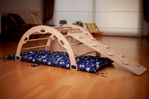 2 Size Montessori Baby Play Climber Set Wooden Climbing Arch Rocker & Ramp & Pillow