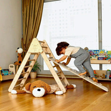 Climbing Triangle and Ramp Set 2-in-1 | Foldable Montessori Play Set for active baby play and development.