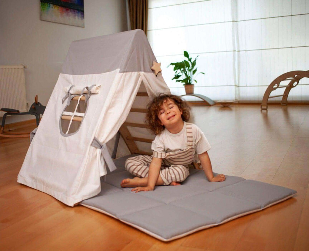 Climbing Triangle with Tent Cover, Mat, Ramp - MOOGCO Baby