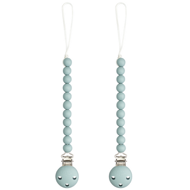 Earth Green Pacifier Clips, 2 Pack - Stylish and functional baby accessory for secure pacifier attachment.
