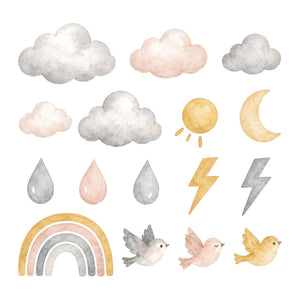 Cloud And Sky Wall Decals, Set of 17 - product only on white background