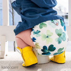 Rumparooz Clover Newborn Cloth Diaper Covers at angle 7, perfect for eco-friendly bedding and sleep solutions.