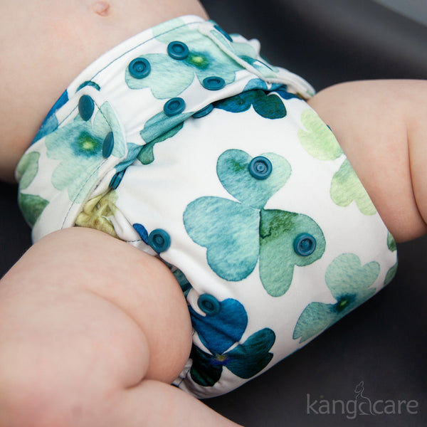 Rumparooz Clover Newborn Cloth Diaper Covers - Eco-friendly bedding for comfortable sleep. Angle 6 view.