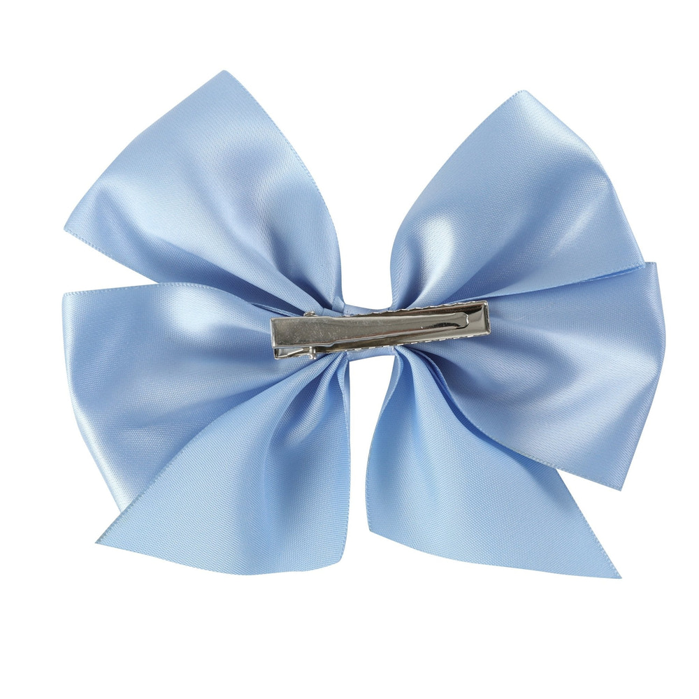 Coastal Blue Satin Bow Hair Clip - MOOGCO Baby