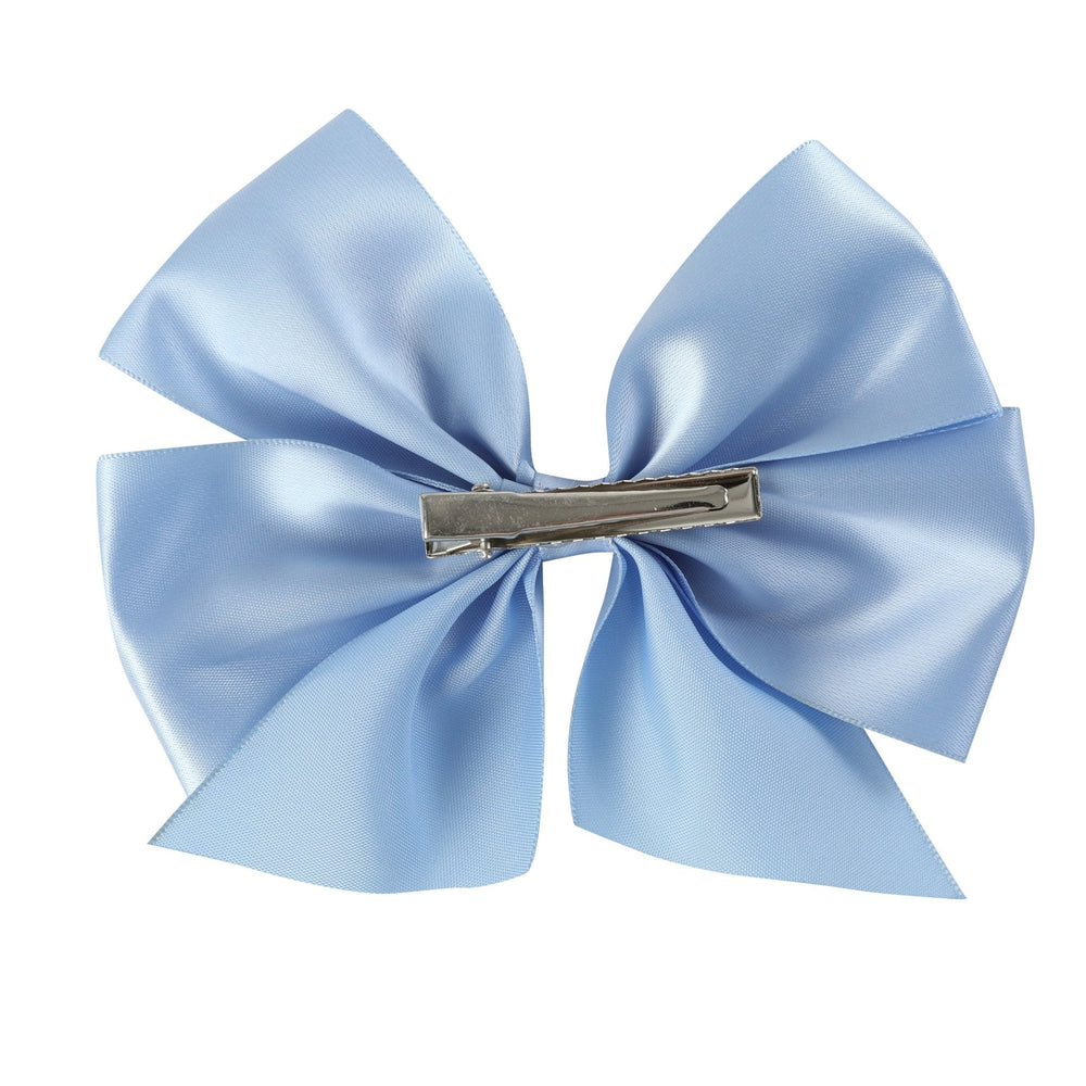 Coastal Blue Satin Bow Hair Clip