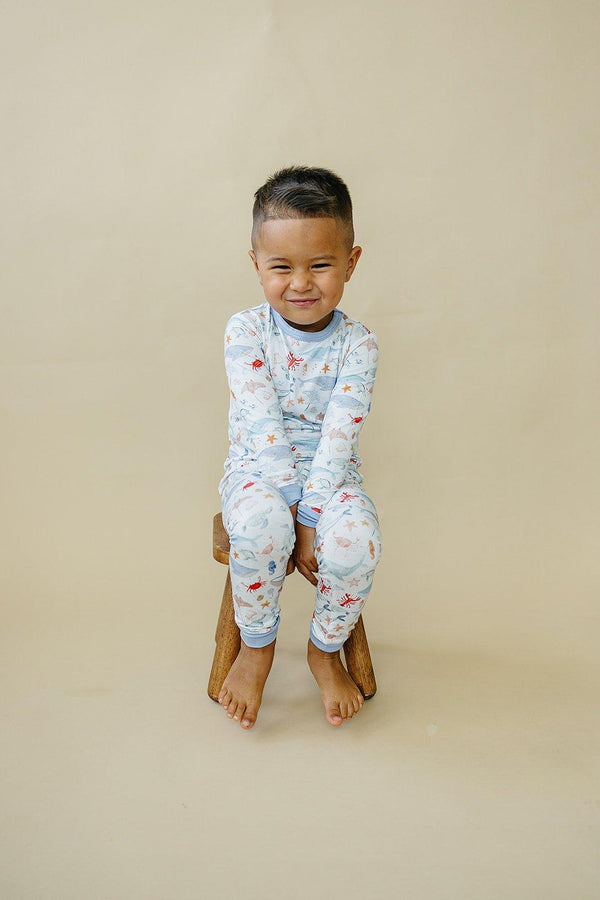 Coastal Cutie 2pc Modal Pajamas for babies, soft and stylish sleepsuit set in a cozy angle view.