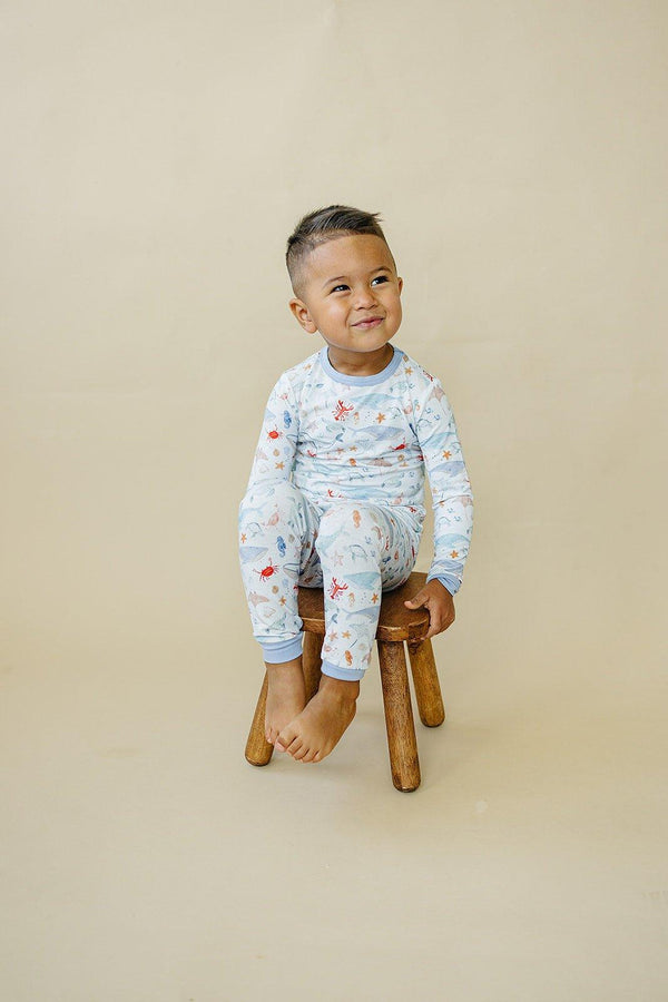 Coastal Cutie 2pc Modal Pajamas for babies, featuring a soft and stylish design in a cozy angle view.
