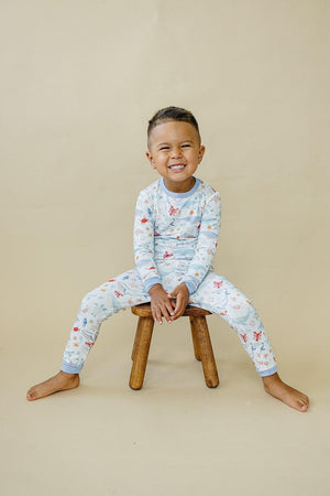 Coastal Cutie 2pc Modal Pajamas for babies, featuring a soft design in angle view, perfect for cozy sleep.