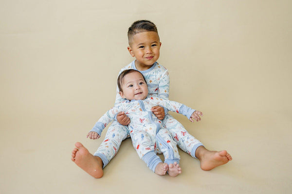 Coastal Cutie 2pc Modal Pajamas for babies, soft and stylish sleepsuit set in a cozy angle view.