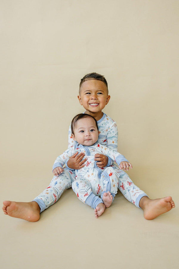 Coastal Cutie 2pc Modal Pajamas for babies, featuring soft fabric and playful design, perfect for cozy sleep.