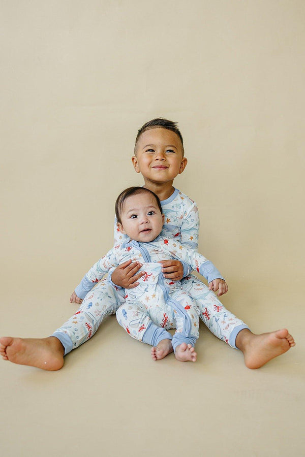 Coastal Cutie 2pc Modal Pajamas for babies, soft and stylish sleepsuit set in a cozy angle view.