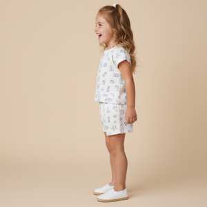 Organic Drop Shoulder Tee & Shorts Set - Coastal