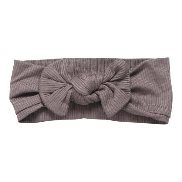 Cocoa Brown Ribbed Knotted Headband