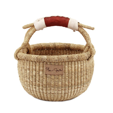 Cognac + Cream Handle<br>Small Market Basket