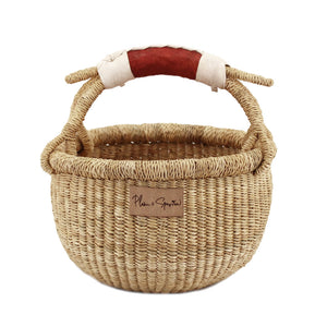 Cognac + Cream Handle<br>Small Market Basket