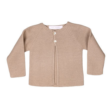 COLETTE | Girls Beige Knitted Cotton Cardigan