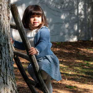 COLETTE | Girls Blue Knitted Cotton Cardigan