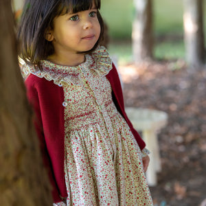 COLETTE | Girls Burgundy Knitted Cotton Cardigan