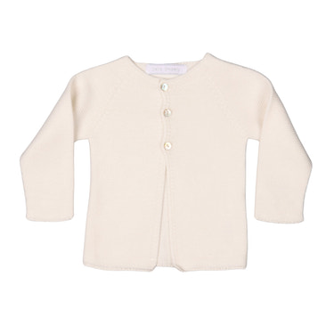 COLETTE | Girls Ivory Knitted Cotton Cardigan