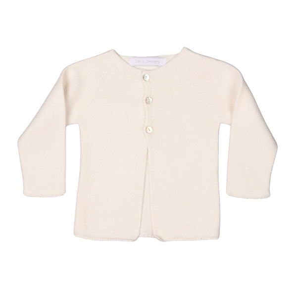 COLETTE | Girls Ivory Knitted Cotton Cardigan