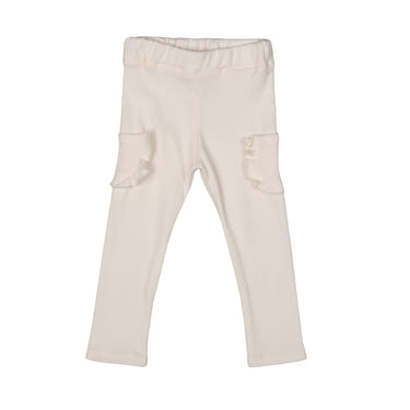 COLEEN | Girls Ivory Ribbed Jersey Leggings