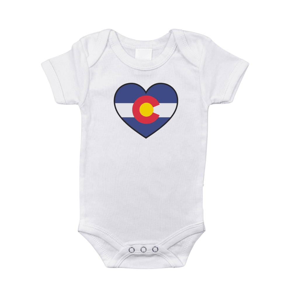 "Colorado Baby Onesie - Short Sleeve Bodysuit for infants, featuring a cute design and soft fabric."