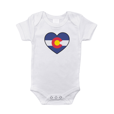 "Colorado Baby Onesie - Short Sleeve Bodysuit for infants, featuring a cute design and soft fabric."