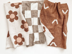 Plush Mini Blanket - Caramel Daisy