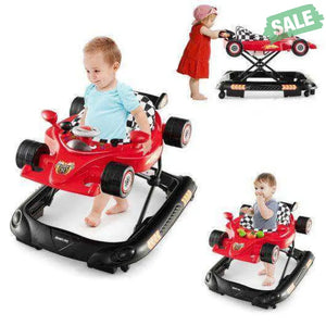 Convertible Baby Walker with 3 Adjustable Height Settings-Pink Pink Baby Walkers