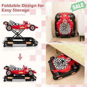 Convertible Baby Walker with 3 Adjustable Height Settings-Pink Pink Baby Walkers