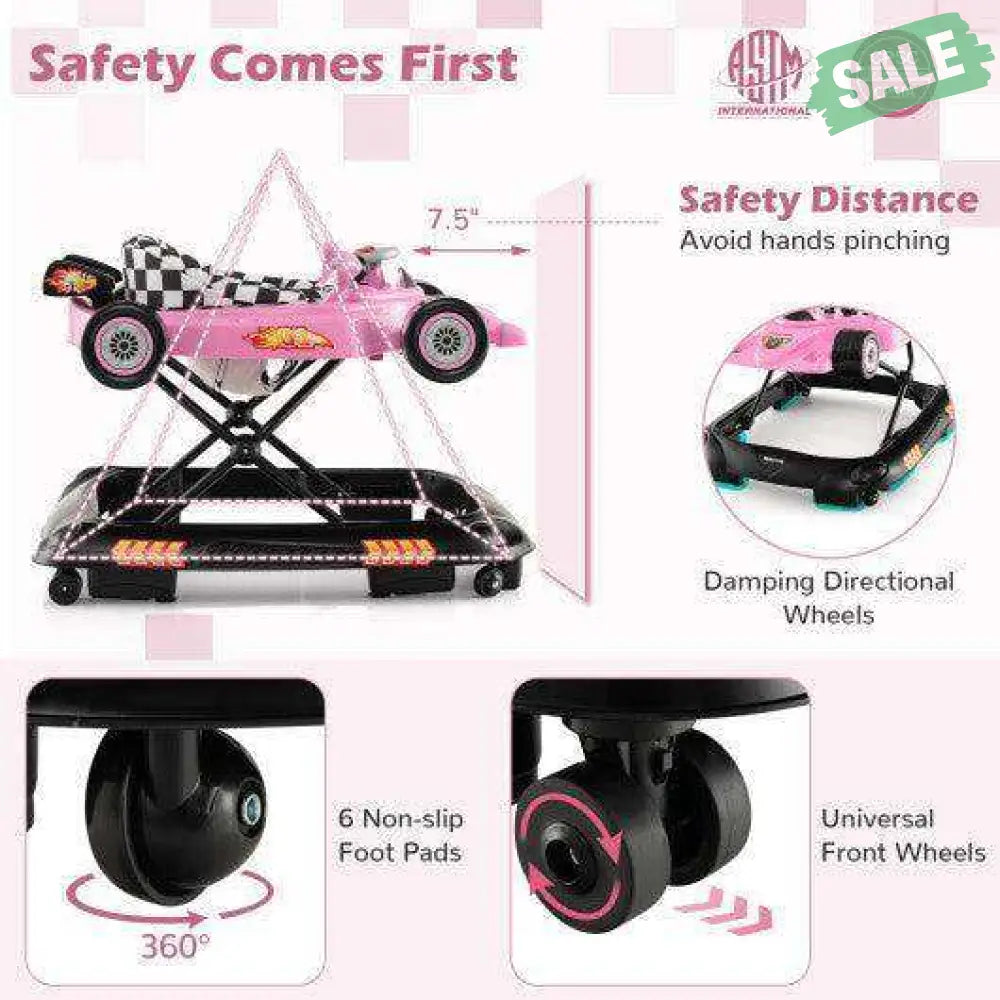 Convertible Walker 3 Adjustable Height Settings Activity Center
