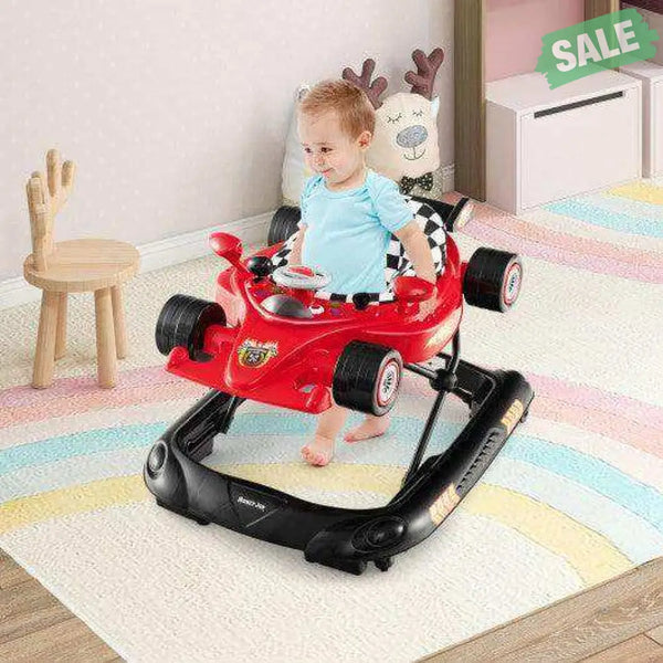 Convertible Baby Walker with 3 Adjustable Height Settings-Pink Pink Baby Walkers