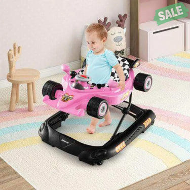 Convertible Baby Walker with 3 Adjustable Height Settings-Pink Pink Baby Walkers