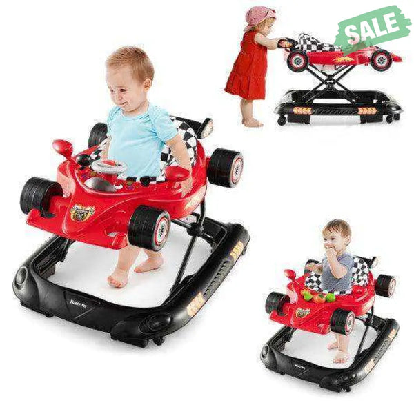 Convertible Baby Walker with 3 Adjustable Height Settings-Red