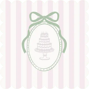 Coquette Cake Striped Birthday Napkin, 40pcs