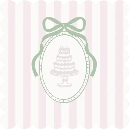 Coquette Cake Striped Birthday Napkin, 40pcs