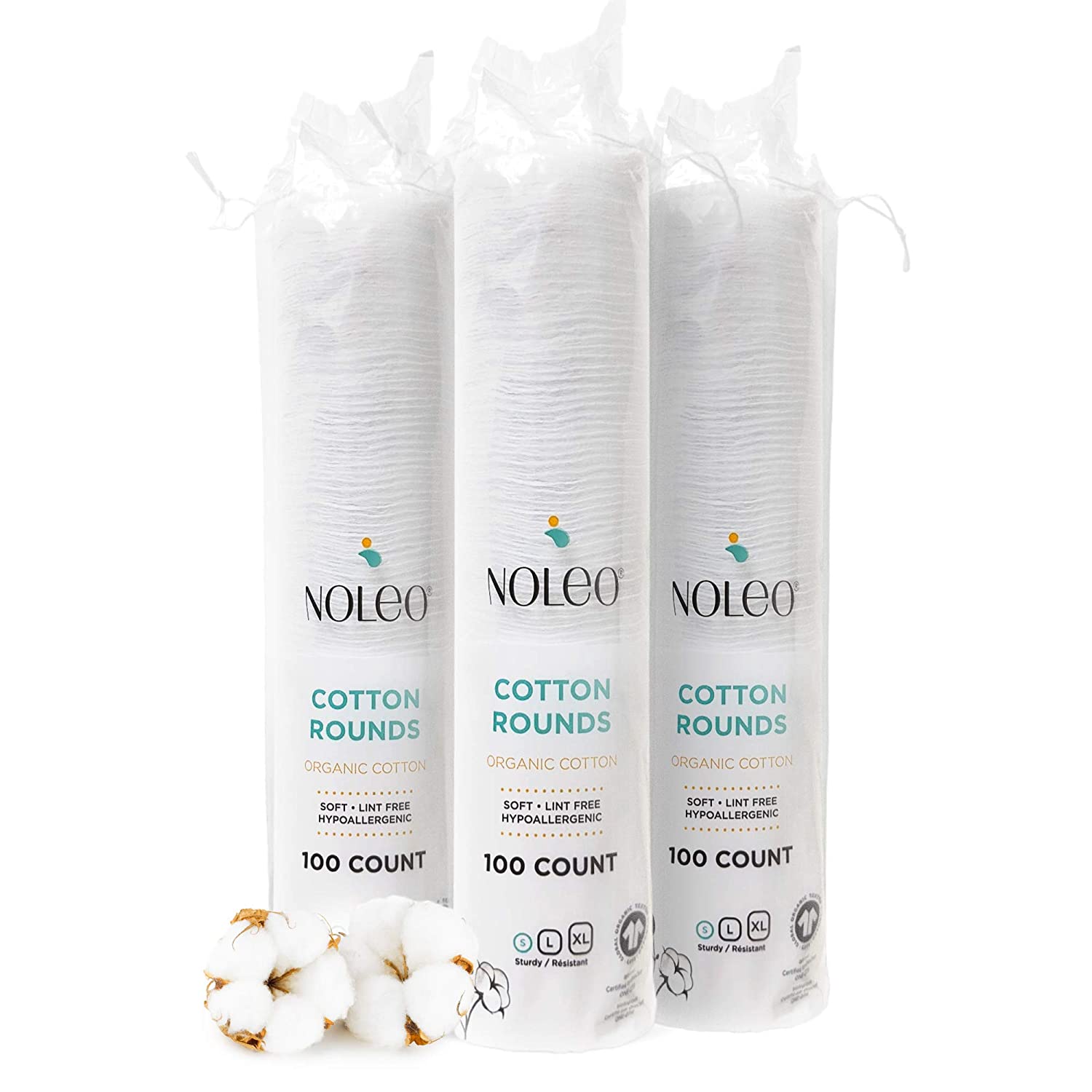 NOLEO Organic Cotton Rounds Small 2"