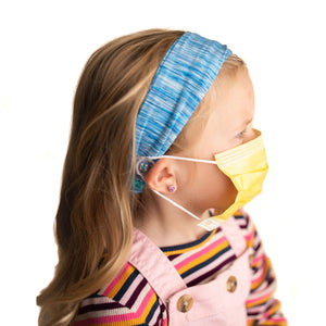 Cotton Candy Blue Savior Headbands with Buttons For Kids
