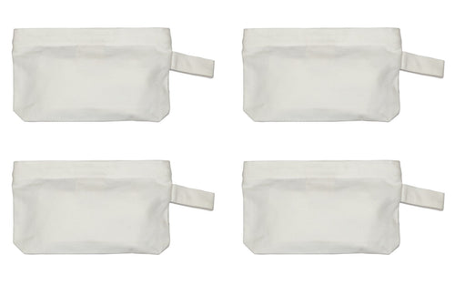 Canvas zipper pouch for babies, perfect for travel organization, shown at angle 5.