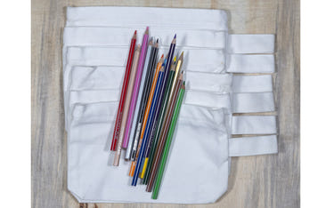 Canvas zipper pouch for babies, perfect for travel organization and storage of essentials.