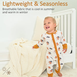 Life Is Better In Boots  Baby Bamboo Pajamas, 2-Way Zipper Romper